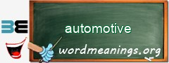 WordMeaning blackboard for automotive